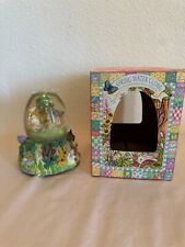 Easter Egg Spring Snow Water Globe Bunny Rabbit “Peter Cottontail” Musical Box picture