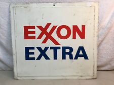 Vintage EXXON EXTRA Metal  Gas Station Sign 22.5in x 20in Authentic  picture