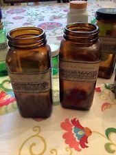 2 Vintage Old Orchard Pharmacy Brown Glass Prescription Bottle FACC Capsules picture