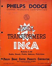 1941 PHELPS DODGE COPPER PRODUCTS CORPORATION  INCA TRANSFORMERS CATALOG picture