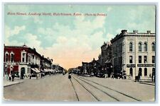 1910 Main Street Looking North Business Section Hutchinson Kansas KS Postcard picture