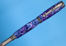 Jr. George Rollerball Pen in Antique Silver with Purple Rain Barrel picture