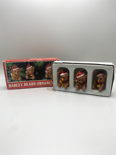 Barely Bears Christmas Around The World Ornaments House of Lloyd 3 Bears Vintage picture