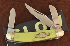 BEAUTIFUL ROUGH RIDER RYDER GREEN GLOW IN THE DARK 3 BLADED SOWBELLY KNIFE NIB picture