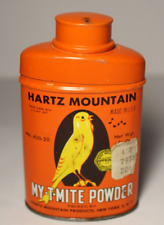 1950s VINTAGE HARTZ MOUNTAIN SONG BIRD GRAPHIC TIN MATTINGLY'S STORE TAG 20 CENT picture