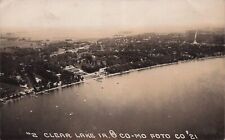RPPC Clear Lake IA Iowa Bayside Amusement Park Aerial View Photo Postcard E23 picture