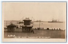 WWI US Navy Postcard RPPC Photo 18th De Julio Frederick & Pittsburg c1910's picture