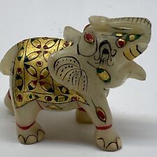Hand Carved granite handpainted elephant India picture