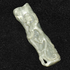Authentic Ancient Chinese Natural Jade Stone Ornament Handle Ca. 3000 - 2000 BCE picture