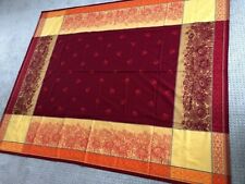 French Style Jacquard Floral Sunflower Tablecloth NWOT 62  76 Red Orange France picture