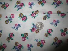 2892.  COLORFUL FLORAL on WHITE Stretchy COTTON KNIT FABRIC - 58
