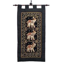 Thai Burmese Kalaga Vintage Wall Hanging Embroidered Sequined Elephant Tapestry picture