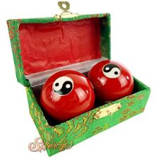 Boading Balls Chinese Health Exercise Stress Relief Chrome Massage Green Box New picture