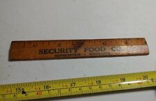 Vintage Security Food Co Calves Pig Minneapolis Minnesota Advertising Wood Ruler picture