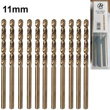 10 x 5  Cobalt Drill Bits HSS Ground Flute For Stainless & Hard Steels 11mm picture