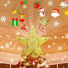 Christmas Tree Topper Projector Light with 6 Patterns, Gold Star Christmas Tree  picture
