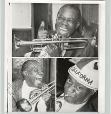American JAZZ Musician LOUIS ARMSTRONG Practising Trumpet 1964 ICON Press Photo picture