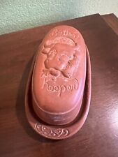 Vintage Gourmet-Topf butter keeper red clay terracotta butter dish made in USA. picture