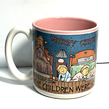 Vintage Children Nestled Snug in Their Beds Christmas Coffee Mug picture