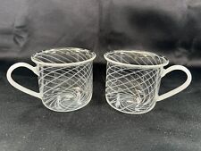 HAY Borosilicate Glass Cups Mugs 8 Oz Clear And White Swirl picture