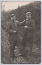 WWI RPPC Young Handsome Male German Soldiers Field Portrait Postcard picture