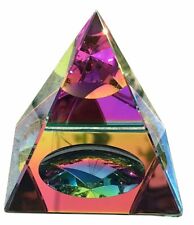 Crystal Iridescent Pyramid - Rainbow Colors 3.5