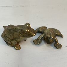 Brass Frogs Statue Toad Figurine Decoration Small Brass Figurine Set Of Two picture