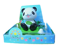 NEW Solar Powered Dancing Bobblehead Toy Panda Sitting in Beach picture