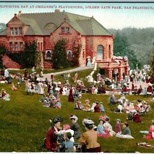 c1910s San Francisco, CA Golden Gate Park Busy Winter Playground Postcard A170 picture