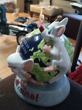 Vintage Pinky And The Brain Ceramic Piggy Bank Its All Mine Globe Figure 1996 picture
