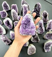 Amethyst Geode Cut Base Raw Amethyst Druzy Crystal Clusters from URUGUAY picture