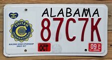 Alabama expired 2009 Civitan International License Plate/Tag - 87C7K ~ Embossed picture