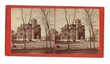 c1890s St. Johnsbury Athenaeum Vermont VT Pink Back D.A. Clifford Stereoview picture
