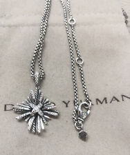 david yurman sterling silver Angelika Pendant & pave Diamonds , chain 18-20 Inc picture