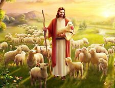 JESUS CHRIST LAMB OF GOD LOST SHEEP ANGEL GOD HEAVEN 8.5X11 PHOTO PICTURE POSTER picture