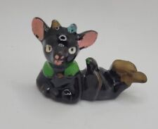 Vintage Black Cow Figurine From Japan Ceramic picture