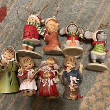 Vintage Plastic Christmas Ornaments Kids, Angles And Mice picture