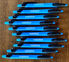TEN (10) VIAGRA Drug Rep Click Pens Blue - w/fresh ink SHIPS FREE picture