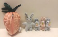Pier 1 Imports Fabric Bunny Rabbits Mom W/3 baby Bunnies Stuff Animals Easter picture