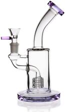 10'' Purple Glass Bong Water Pipe Glass Hookah Heavy Smoking Bong with Bowl picture