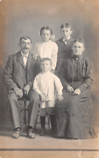 RPPC Photo Dad Mom and the Kids c1910 Vintage Postcard 9132 picture