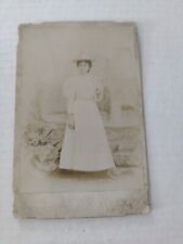 Vintage Cabinet Card Woman in White Dress picture
