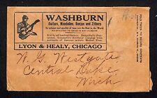 Washburn Guitars Mandolins Banjos Lyon & Healy Chicago Postal ? Envelope c1920's picture