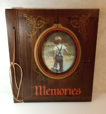 Vtg. American Pine Wood Memories Album  14.5 X 12.75 With Oval Glass Frame Cover picture