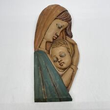 Vintage Blessed Mother With Jesus Resin Wall Plaque ITALY Religion Christian picture