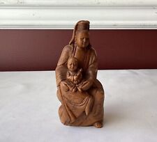 VTG/ Antique Chinese Wooden Carved Guanyin Holding Baby Sculpture, 5