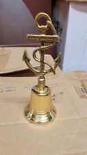 Vtg Genuine Brass Rope & Anchor Bell House Of Global Art England 7