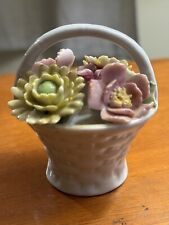 porcelain flower pot figurine 3.5in picture
