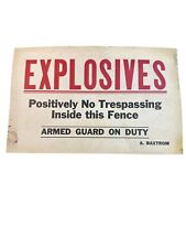 VTG Explosives Warning Sign picture