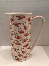 Flamingo Pitcher Vintage Ceramic By DEI 9.75” tall picture